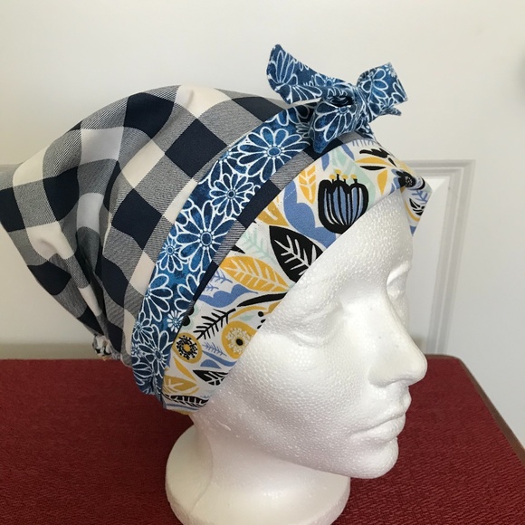 HANDMADE SCRUB CAP/HAT * REVERSIBLE * LONG TIES - Picture 3 of 13